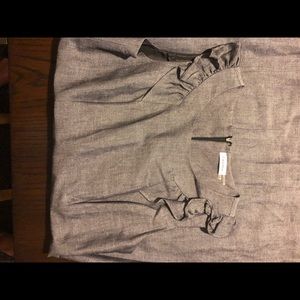 Calvin Klein gray linen knee length dress